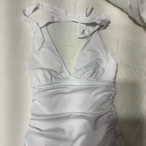 More to Come White Halter Mini Dress - Picture 3 of 5